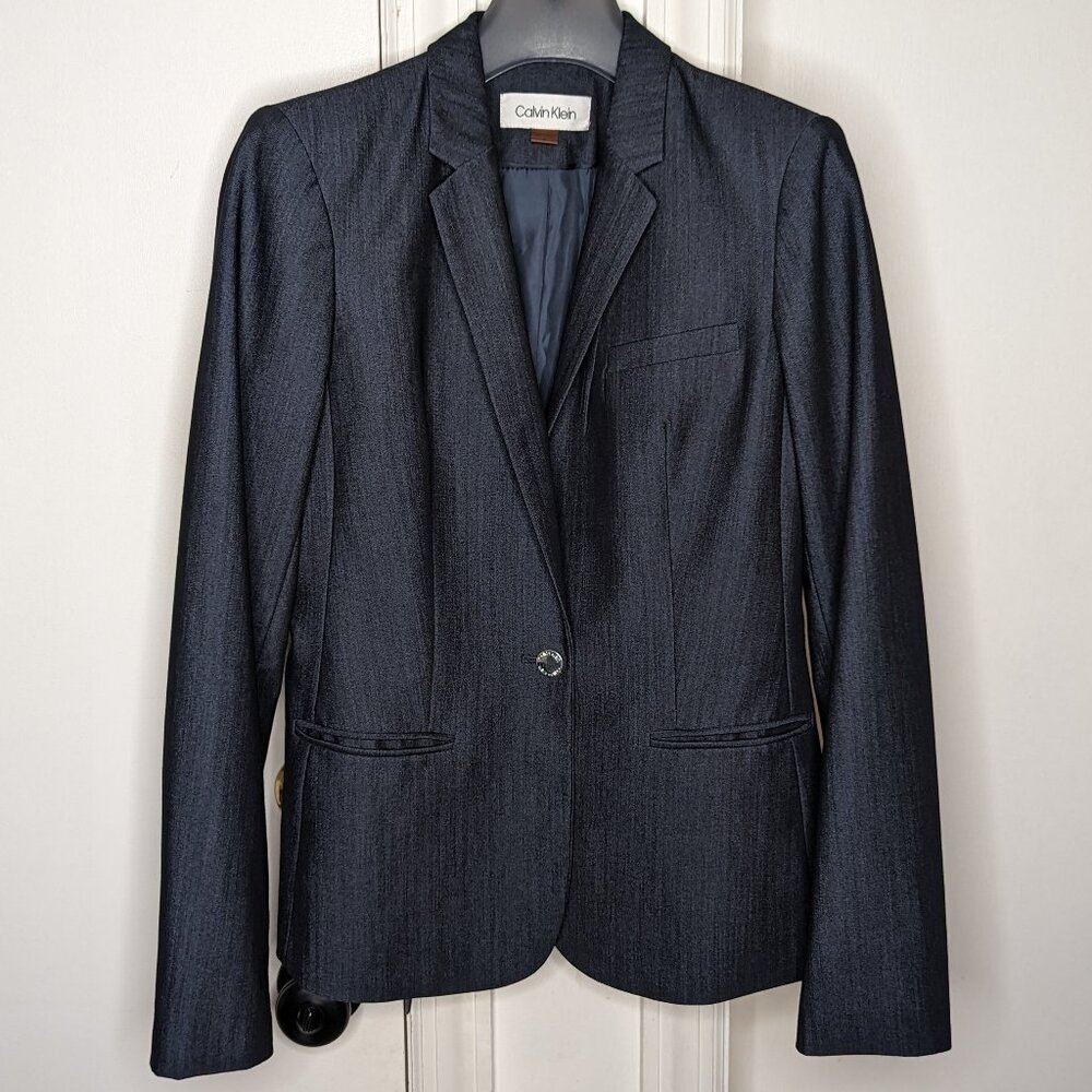 Calvin Klein Navy Blue Blazer with Light Sheen. Work wear